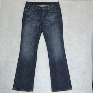 NWOT * 7 Seven For all Mankind Jeans Women 31x34 Stretch Blue Mid Bootcut Dark